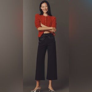 Anthropologie Maeve Colette Sparkle Bow-Waist Cropped Pants. NWT. Size 31